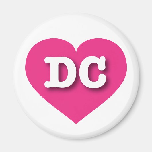 DC Hot Pink Heart - Ik hou van DC Magneet (Voorkant)