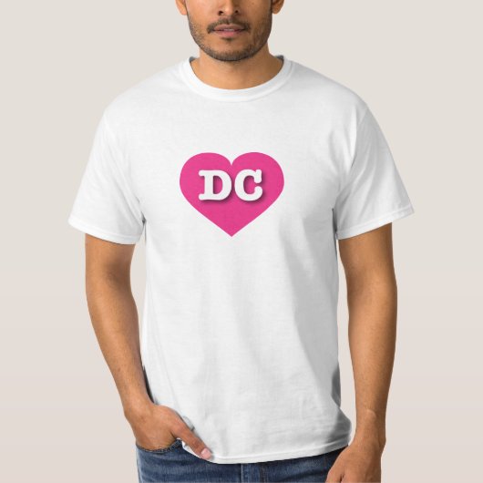 DC Hot Pink Heart - Ik hou van DC T-shirt (Voorkant)