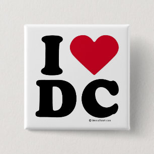 DC - I LIVE DC VIERKANTE BUTTON 5,1 CM