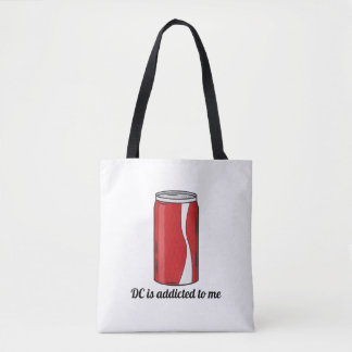 DC Is Addicted to Me Soda Can Design | Funny Pop Tote Bag