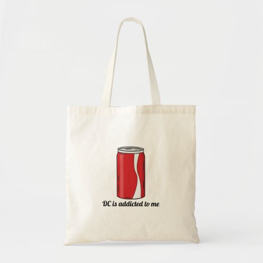 DC Is Addicted to Me Soda Can Design | Funny Pop Tote Bag (Voorkant)