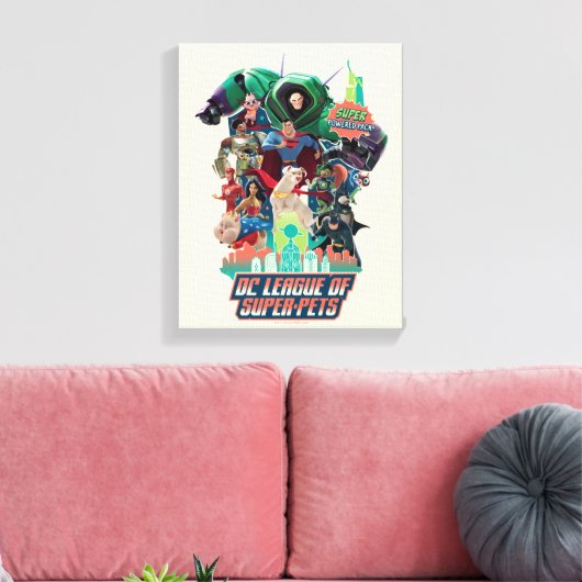 DC League of Super-Pets Battle for Metropolis Canvas Afdruk (Insitu (Woonkamer))