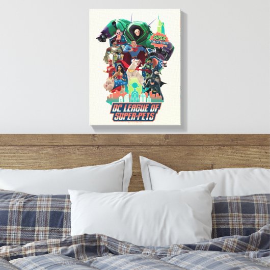 DC League of Super-Pets Battle for Metropolis Canvas Afdruk (Insitu (Slaapkamer))