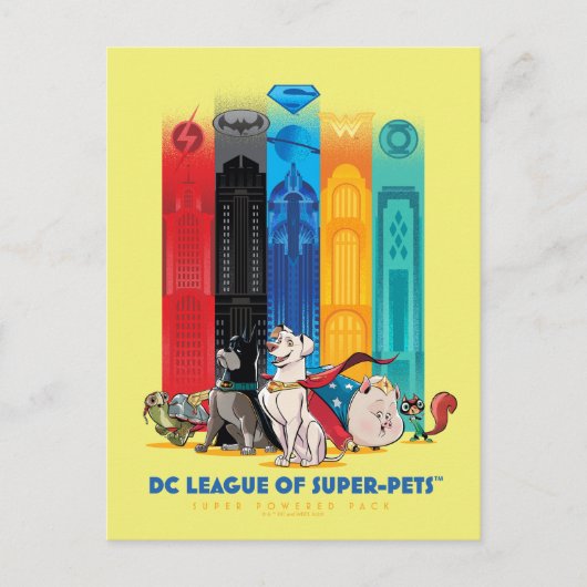 DC League of Super-Pets Metropolis Towers Briefkaart (Voorkant)
