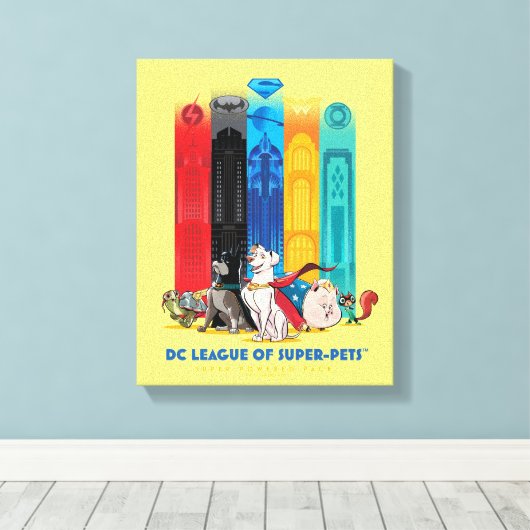 DC League of Super-Pets Metropolis Towers Canvas Afdruk (Insitu (Houten vloer))