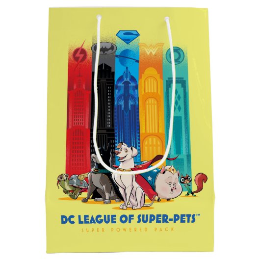 DC League of Super-Pets Metropolis Towers Medium Cadeauzakje (Achterkant)