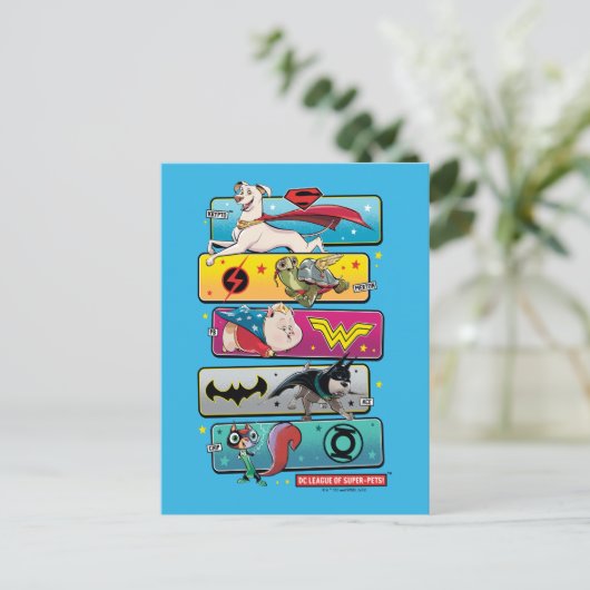 DC-liga van superpanelen Briefkaart (Staand voorkant)