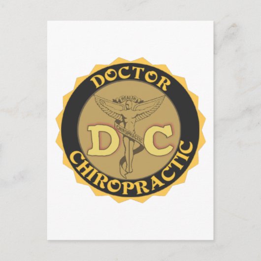 DC-LOGO - DOCTOR CHIROPRACTISCHE CADUCEUS BRIEFKAART (Voorkant)