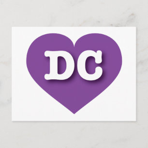 DC Paars hart - Ik hou van DC Briefkaart