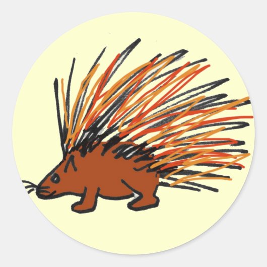 DC- Porcupine Ronde Stickers (Voorkant)