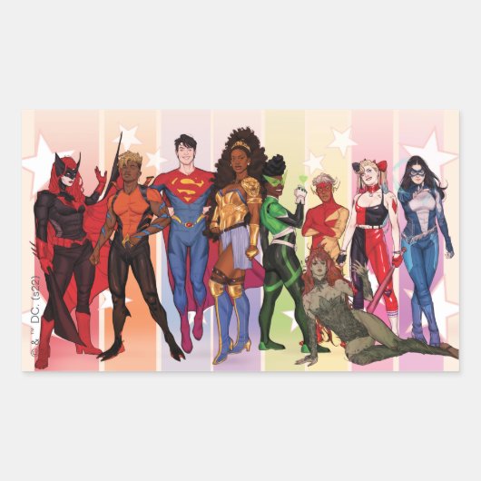 DC Pride Comic Hoesje 2022 Variant Rechthoekige Sticker (Voorkant)
