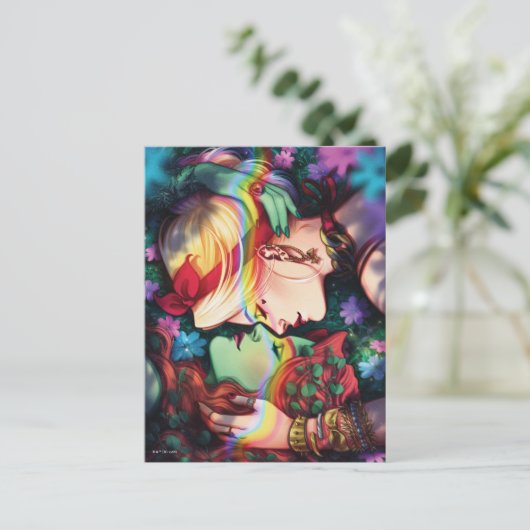 DC Pride Harley Quinn en Poison Ivy Comic Hoesje Briefkaart (Staand voorkant)