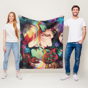 DC Pride Harley Quinn en Poison Ivy Comic Hoesje Fleece Deken
