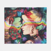 DC Pride Harley Quinn en Poison Ivy Comic Hoesje Fleece Deken (Voorkant (Horizontaal))