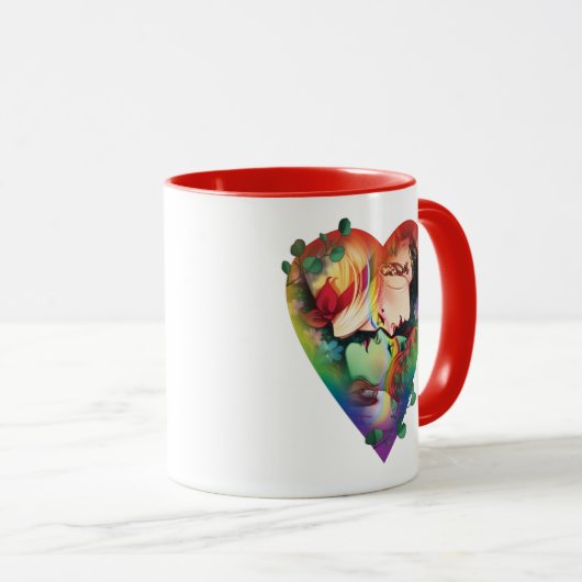 DC Pride Harley Quinn en Poison Ivy Comic Hoesje Mok (Voorkant rechts)