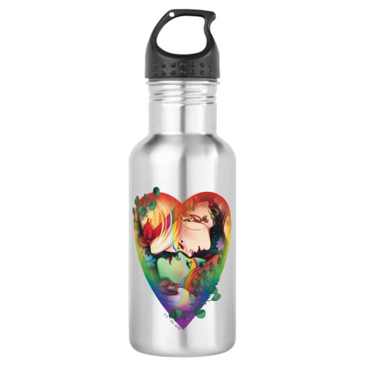DC Pride Harley Quinn en Poison Ivy Comic Hoesje Waterfles (Voorkant)