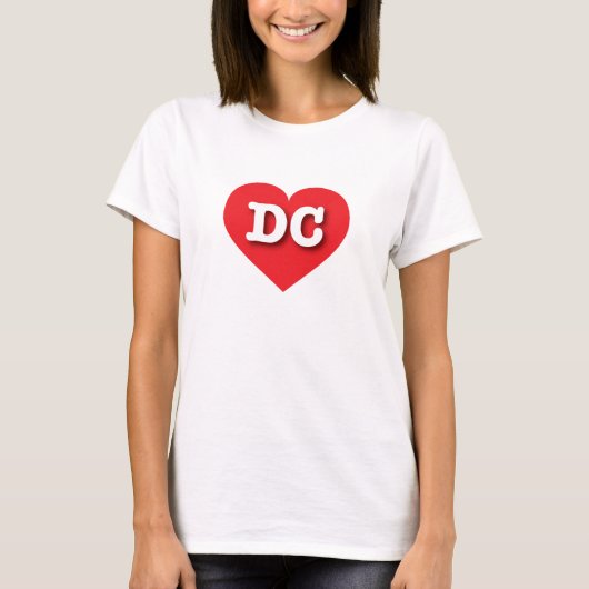 DC Red Heart - Ik hou van DC T-shirt (Voorkant)