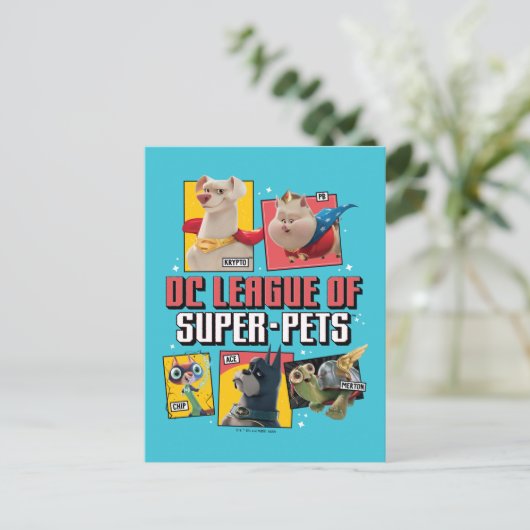 DC-reeks van Super-Pets-tekenpanelen Briefkaart (Staand voorkant)