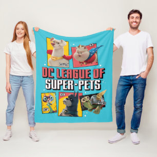 DC-reeks van Super-Pets-tekenpanelen Fleece Deken