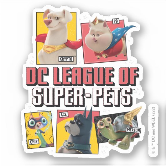 DC-reeks van Super-Pets-tekenpanelen Sticker (Voorkant)