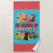 DC-reeks van Super-Pets-tekenpanelen Strandlaken (Voorkant)