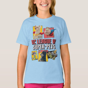 DC-reeks van Super-Pets-tekenpanelen T-shirt