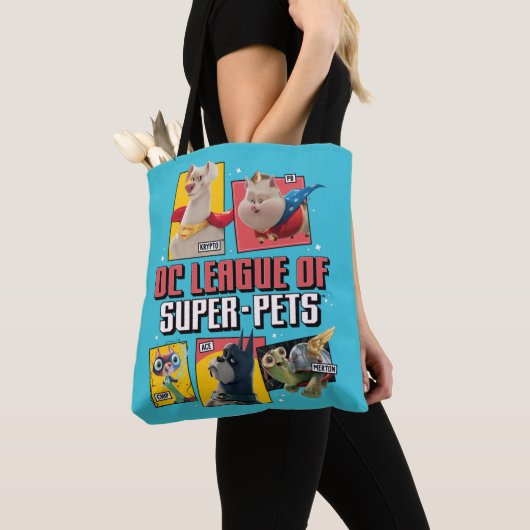 DC-reeks van Super-Pets-tekenpanelen Tote Bag (Dichtbij)