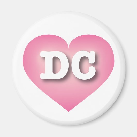 DC Roze Fade Heart - Ik hou van DC Magneet (Voorkant)