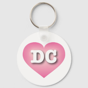 DC Roze Fade Heart - Ik hou van DC Sleutelhanger