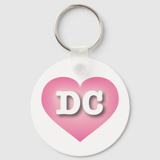 DC Roze Fade Heart - Ik hou van DC Sleutelhanger (Voorkant)