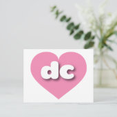 dc roze hart - Ik hou van dc Briefkaart (Staand voorkant)