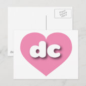 dc roze hart - Ik hou van dc Briefkaart (Voorkant / Achterkant)