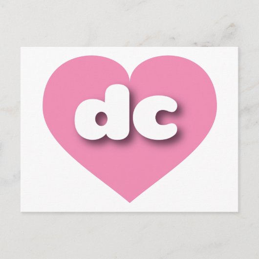 dc roze hart - Ik hou van dc Briefkaart (Voorkant)