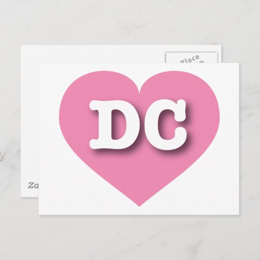 DC Roze hart - Ik hou van DC Briefkaart (Voorkant / Achterkant)