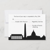 DC Skyline Wedding RSVP-kaarten RSVP Kaartje (Voorkant)