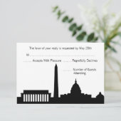 DC Skyline Wedding RSVP-kaarten RSVP Kaartje (Staand voorkant)