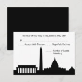 DC Skyline Wedding RSVP-kaarten RSVP Kaartje (Voorkant / Achterkant)