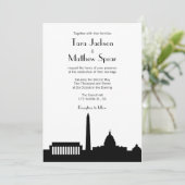 DC Skyline Wedding Uitnodiging (Staand voorkant)
