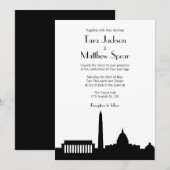 DC Skyline Wedding Uitnodiging (Voorkant / Achterkant)