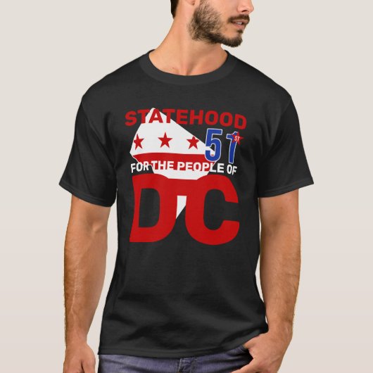DC Statehood: maak van DC de 51e Amerikaanse staat T-shirt (Voorkant)