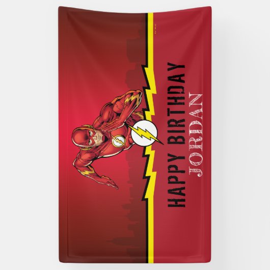 DC-strips | De Flash Birthday Spandoek (Verticaal)