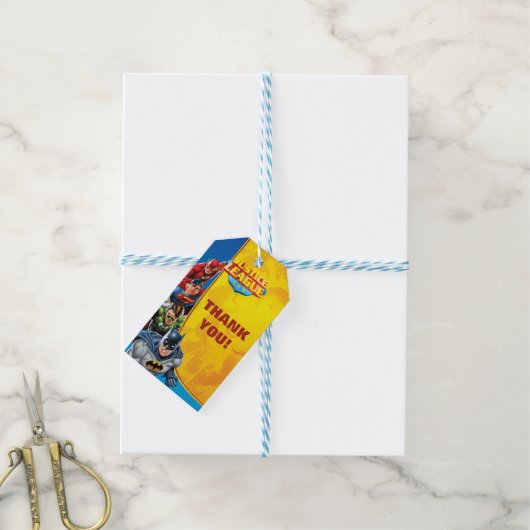 DC-strips | Justice League - Birthday Cadeaulabel (Met Touw)