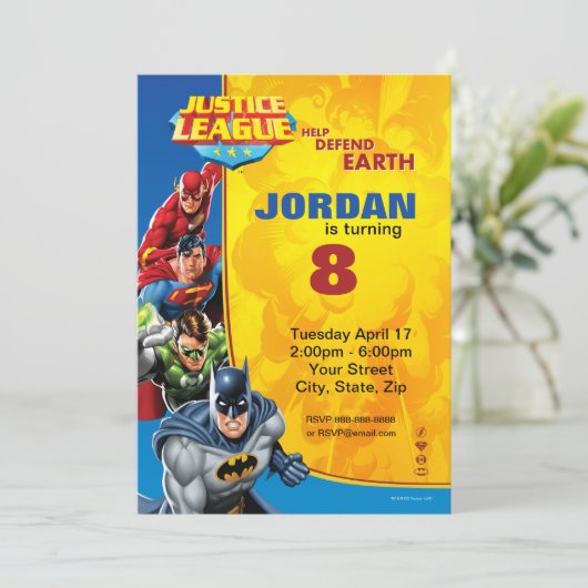 DC-strips | Justice League - Birthday Kaart (Staand voorkant)