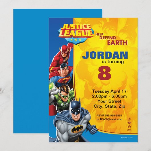 DC-strips | Justice League - Birthday Kaart (Voorkant / Achterkant)