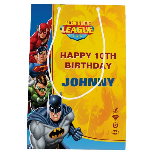 DC-strips | Justice League - Birthday Medium Cadeauzakje (Achterkant)