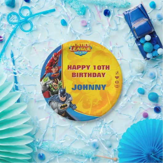 DC-strips | Justice League - Birthday Papieren Bordje (Feest)