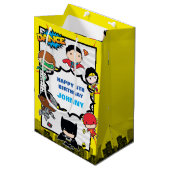 DC-strips | Justice League - Chibi Birthday Medium Cadeauzakje (Voorkant Gekanteld)