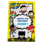DC-strips | Justice League - Chibi Birthday Medium Cadeauzakje (Achterkant)
