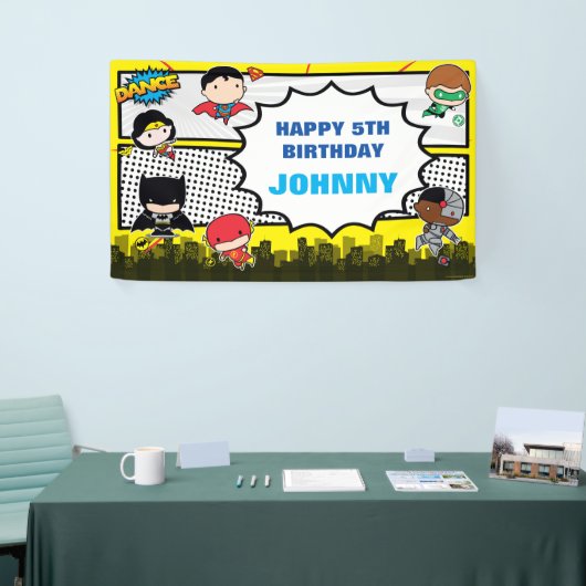 DC-strips | Justice League - Chibi Birthday Spandoek (Beurs)