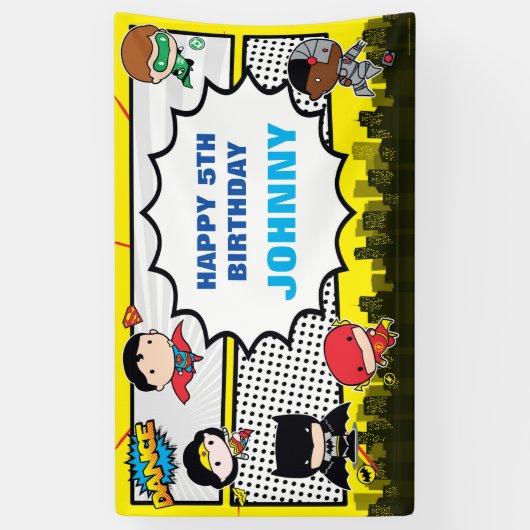 DC-strips | Justice League - Chibi Birthday Spandoek (Verticaal)